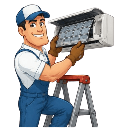 Technician illustration for urgent AC support