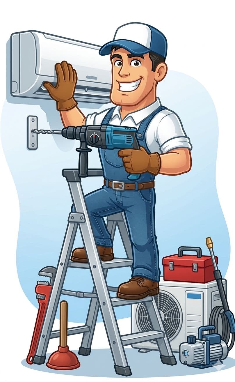 Technician illustration for Urban AC contact page
