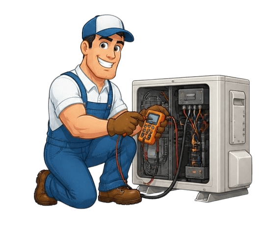 Technician illustration for FAQ help section
