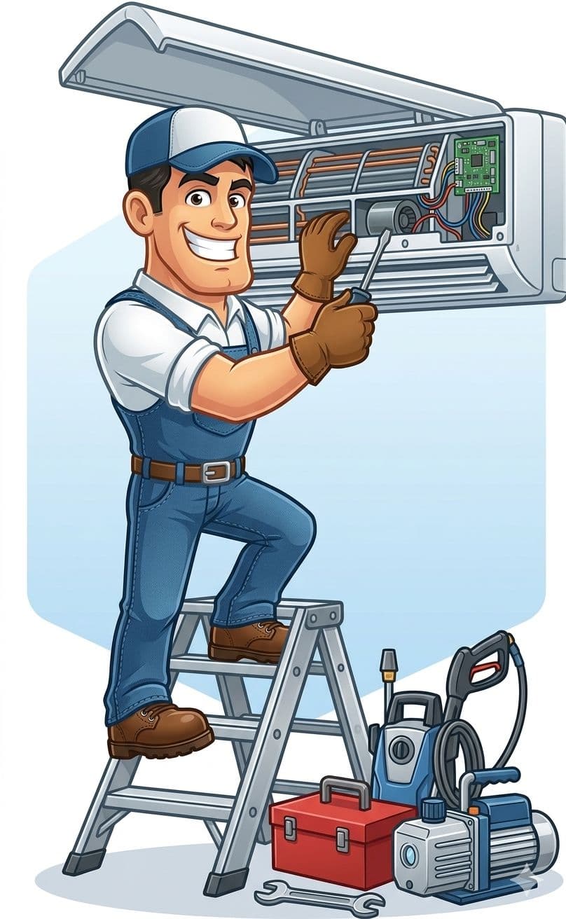 Technician illustration for FAQ page hero